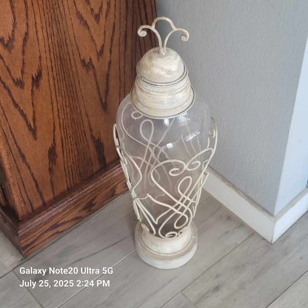Vintage-Inspired Cream Glass Lantern